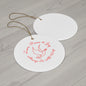 Love, Peace & Joy Holiday Star Ornament - Ceramic Star with Dove and Peace Design