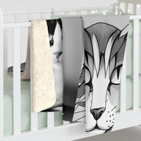 Load image into Gallery viewer, Black and White Kitty  Blanket Sherpa Fleece Blanket

