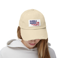 Load image into Gallery viewer, Kamala Harris For The People Unisex Distressed Cap | Kamala Hat | Kamala Cap | For The People
