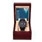 Black Chronograph Watch For Dad + MC (NO ENGRAVING)