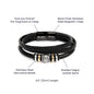 Love You Forever Men's Leather and Steel Bracelet, Gift for him, Gift for Birthday, Christmas,  Valentine's Day or Anniversary
