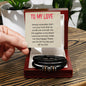 Love You Forever Men's Leather and Steel Bracelet, Gift for him, Gift for Birthday, Christmas,  Valentine's Day or Anniversary