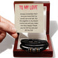 Love You Forever Men's Leather and Steel Bracelet, Gift for him, Gift for Birthday, Christmas,  Valentine's Day or Anniversary