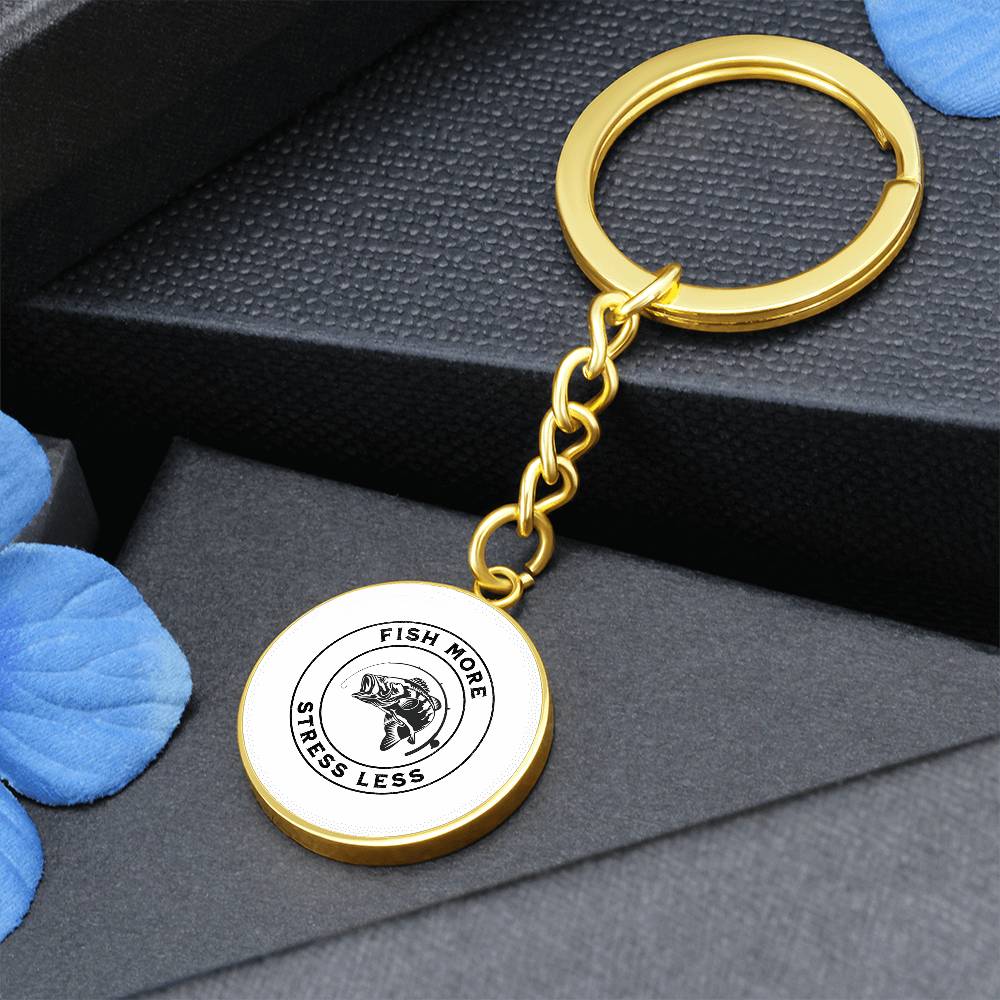 Personalized Fish More Stress Less Lucky Keychain Gift, Gift For Fishermen, Fisherman's Gift for Christmas, Birthday or Start of Fishing Season